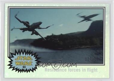 2015 Topps Star Wars: Journey to The Force Awakens - [Base] - Hoth Ice Foil Starfield #93 - The Force Awakens - Resistance forces in flight /150