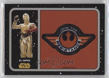 2015 Topps Star Wars: Journey to The Force Awakens - Manufactured Patches #P-4 - C-3PO