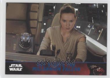 2015 Topps Star Wars: The Force Awakens Series 1 - [Base] - Lightsaber Blue #91 - Storyline - Rey Starts the Millennium Falcon