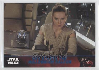 2015 Topps Star Wars: The Force Awakens Series 1 - [Base] - Lightsaber Blue #91 - Storyline - Rey Starts the Millennium Falcon
