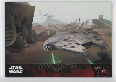 2015 Topps Star Wars: The Force Awakens Series 1 - [Base] - Lightsaber Green #94 - Storyline - Pursuit through the wreckage