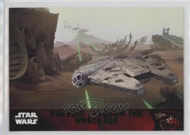 2015 Topps Star Wars: The Force Awakens Series 1 - [Base] - Lightsaber Green #94 - Storyline - Pursuit through the wreckage