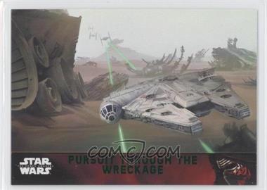 2015 Topps Star Wars: The Force Awakens Series 1 - [Base] - Lightsaber Green #94 - Storyline - Pursuit through the wreckage