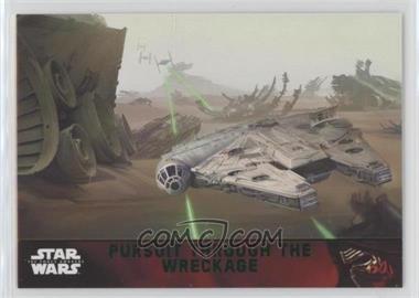 2015 Topps Star Wars: The Force Awakens Series 1 - [Base] - Lightsaber Green #94 - Storyline - Pursuit through the wreckage