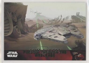 2015 Topps Star Wars: The Force Awakens Series 1 - [Base] - Lightsaber Green #94 - Storyline - Pursuit through the wreckage