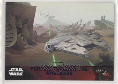 2015 Topps Star Wars: The Force Awakens Series 1 - [Base] - Lightsaber Purple #94 - Storyline - Pursuit through the wreckage