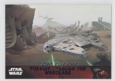 2015 Topps Star Wars: The Force Awakens Series 1 - [Base] - Lightsaber Purple #94 - Storyline - Pursuit through the wreckage