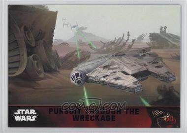 2015 Topps Star Wars: The Force Awakens Series 1 - [Base] - Lightsaber Purple #94 - Storyline - Pursuit through the wreckage