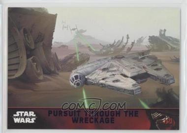 2015 Topps Star Wars: The Force Awakens Series 1 - [Base] - Lightsaber Purple #94 - Storyline - Pursuit through the wreckage
