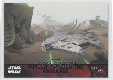 2015 Topps Star Wars: The Force Awakens Series 1 - [Base] - Lightsaber Purple #94 - Storyline - Pursuit through the wreckage