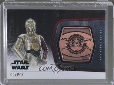 2015 Topps Star Wars: The Force Awakens Series 1 - Medallions - Bronze #M-14 - X-Wing - C-3PO