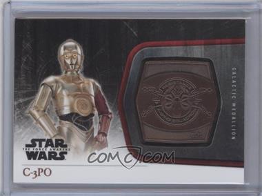 2015 Topps Star Wars: The Force Awakens Series 1 - Medallions - Bronze #M-14 - X-Wing - C-3PO