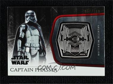 2015 Topps Star Wars: The Force Awakens Series 1 - Medallions - Silver #M-41 - The First Order - Captain Phasma /199