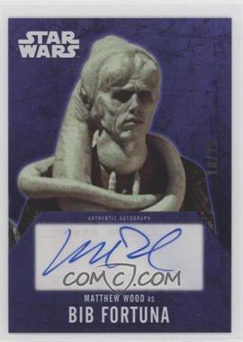 2016 Topps Star Wars Evolution - Autographs - Purple #_MAWO - Matthew Wood as Bib Fortuna /25