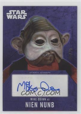 2016 Topps Star Wars Evolution - Autographs - Purple #_MIQU - Mike Quinn as Nien Nunb /25