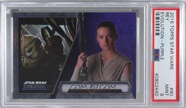 2016 Topps Star Wars Evolution - [Base] - Purple Lightsaber #90 - Rey - Jakku Scavenger [PSA 9 MINT]