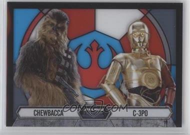 2016 Topps Star Wars Evolution - Stained Glass Pairings #7 - Chewbacca, C-3PO
