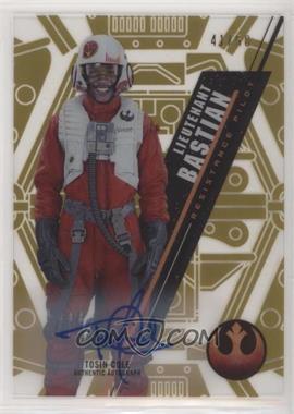 2016 Topps Star Wars High Tek - Autographs - Gold Rainbow #SW-110 - The Force Awakens - Tosin Cole as Lieutenant Bastian /50 [EX to NM]