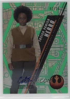 2016 Topps Star Wars High Tek - Autographs - Green Cube Diffractor #SW-74 - The Force Awakens - Crystal Clarke as Ensign Pamich Nerro Goode /10