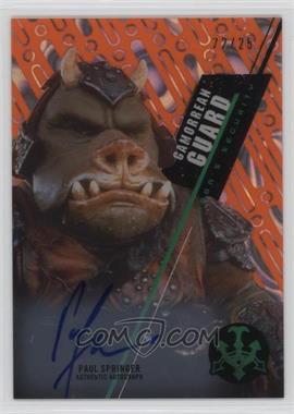 2016 Topps Star Wars High Tek - Autographs - Orange Magma Diffractor #SW-10 - Classic Saga - Paul Springer as Gamorrean Guard /25