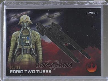 2016 Topps Star Wars: Rogue One Series 1 - Commemorative Medallion - Silver #_EDTT - Edrio Two Tubes /99