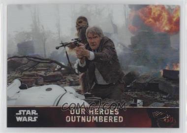 2016 Topps Star Wars: The Force Awakens Chrome - [Base] - Retail Wave Refractor #69 - Our Heroes Outnumbered