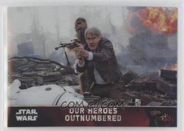 2016 Topps Star Wars: The Force Awakens Chrome - [Base] - Retail Wave Refractor #69 - Our Heroes Outnumbered