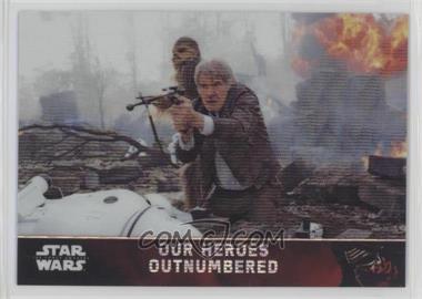 2016 Topps Star Wars: The Force Awakens Chrome - [Base] - Retail Wave Refractor #69 - Our Heroes Outnumbered