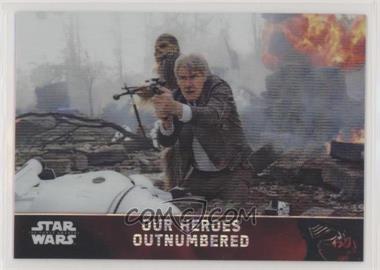 2016 Topps Star Wars: The Force Awakens Chrome - [Base] - Retail Wave Refractor #69 - Our Heroes Outnumbered