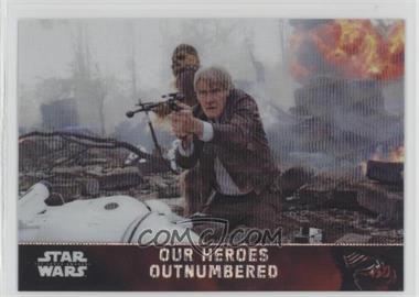 2016 Topps Star Wars: The Force Awakens Chrome - [Base] - Retail Wave Refractor #69 - Our Heroes Outnumbered