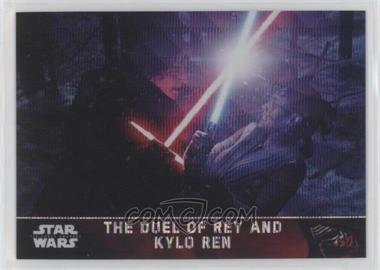 2016 Topps Star Wars: The Force Awakens Chrome - [Base] - Retail Wave Refractor #92 - The Duel of Rey and Kylo Ren