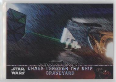 2016 Topps Star Wars: The Force Awakens Chrome - [Base] - Shimmer Refractor #36 - Chase Through the Ship Graveyard /50