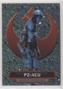 2016 Topps Star Wars: The Force Awakens Chrome - Heroes of the Resistance - Shimmer Refractor #12 - PZ-4CO /50