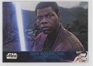 2016 Topps Star Wars: The Force Awakens Series 2 - [Base] - Lightsaber Blue #67 - Finn Ignites the Lightsaber