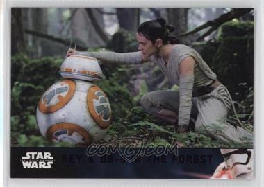 2016 Topps Star Wars: The Force Awakens Series 2 - [Base] - Lightsaber Purple #63 - Rey & BB-8 in the Forest