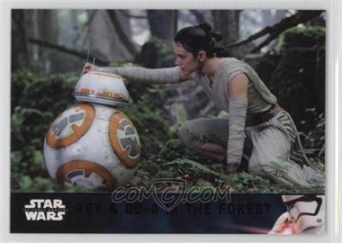 2016 Topps Star Wars: The Force Awakens Series 2 - [Base] - Lightsaber Purple #63 - Rey & BB-8 in the Forest