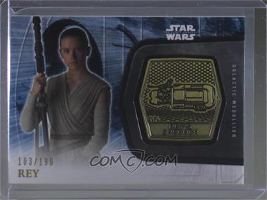 2016 Topps Star Wars: The Force Awakens Series 2 - Medallions - Gold #14 - Rey /199