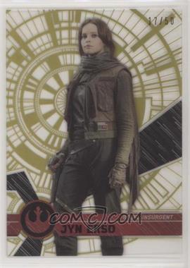 2017 Topps Star Wars High Tek - [Base] - Pattern 1 Gold Rainbow Foil #57 - Form 2 - Jyn Erso /50