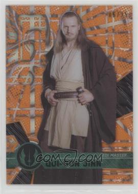 2017 Topps Star Wars High Tek - [Base] - Pattern 1 Orange Magma Diffractor #31 - Form 1 - Qui-Gon Jinn /25