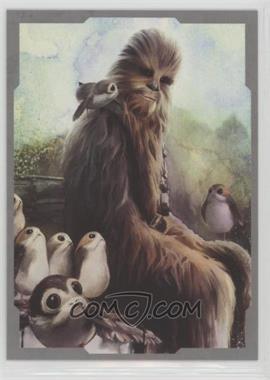 2017 Topps Star Wars: The Last Jedi - Character Portraits - Silver #CP-13 - Chewbacca, Porgs /99