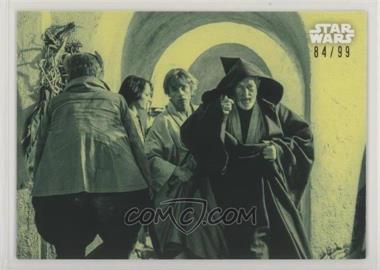 2018 Topps Star Wars Black and White - [Base] - Green #55 - Rushing To The Millennium Falcon /99