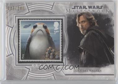 2018 Topps Star Wars Masterwork - Stamp Cards #S-PL - Ahch-To Island Porgs! (Luke Skywalker) /200