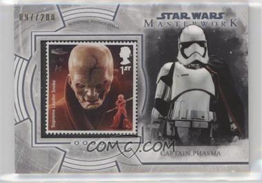 2018 Topps Star Wars Masterwork - Stamp Cards #S-SP - Supreme Leader Snoke and the First Order (Captain Phasma) /200