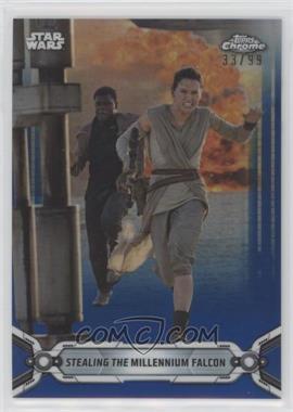 2019 Topps Star Wars Chrome Legacy - [Base] - Blue Refractor #159 - Stealing the Millennium Falcon /99