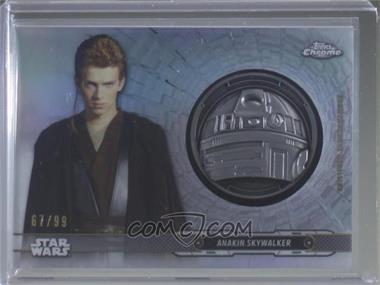 2019 Topps Star Wars Chrome Legacy - Droid Commemorative Medallion - Blue #DC-RA - Anakin Skywalker /99