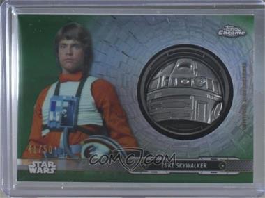 2019 Topps Star Wars Chrome Legacy - Droid Commemorative Medallion - Green #DC-RL - Luke Skywalker /50