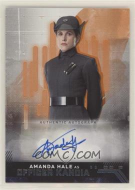 2019 Topps Star Wars Rise of Skywalker Series 1 - Autographs - Orange #A-AH - Amanda Hale as Officer Kandia /10