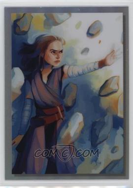 2023 Topps Chrome Star Wars Galaxy - Women of Star Wars Poster Art #WSW-11 - Star Wars: The Last Jedi - Rey Lifting Rocks