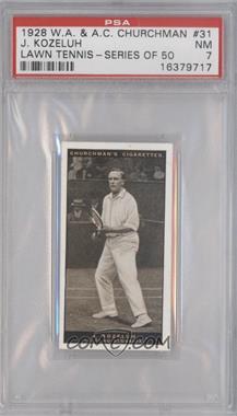 1928 Churchman's Lawn Tennis - Tobacco [Base] #31 - Jan Kozeluh [PSA 7 NM]