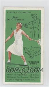 1936 Player's Cigarettes Tennis - Tobacco [Base] #12 - Miss M. C. Scriven (Forehand Drive)